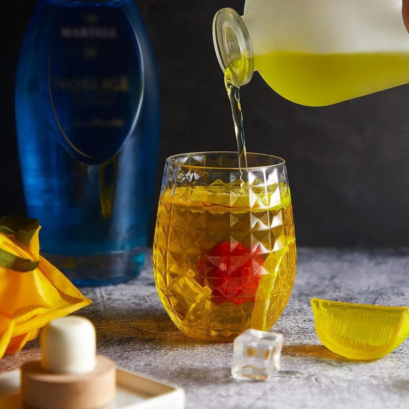 6 verres à vin en plastique 12 oz Ananas