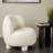 Polyester Rounded Barrel Living Room Cream Accent Chair