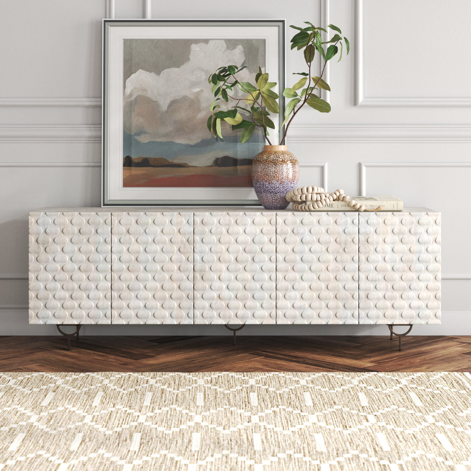 Rori 82'' Media Console, White Wash