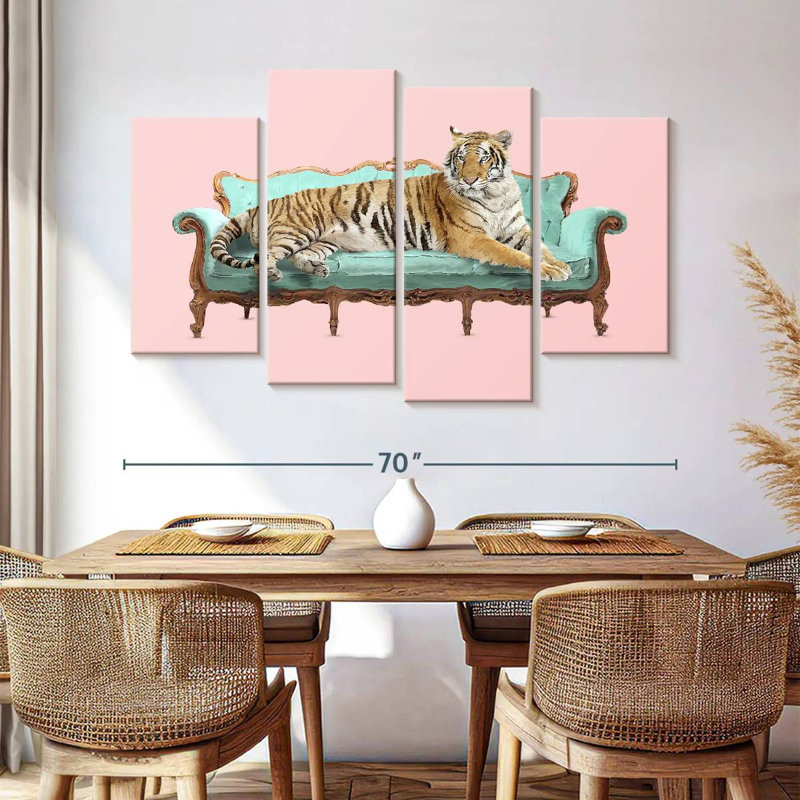 Tigre paresseux Brampt, H 42 po x l 68 po