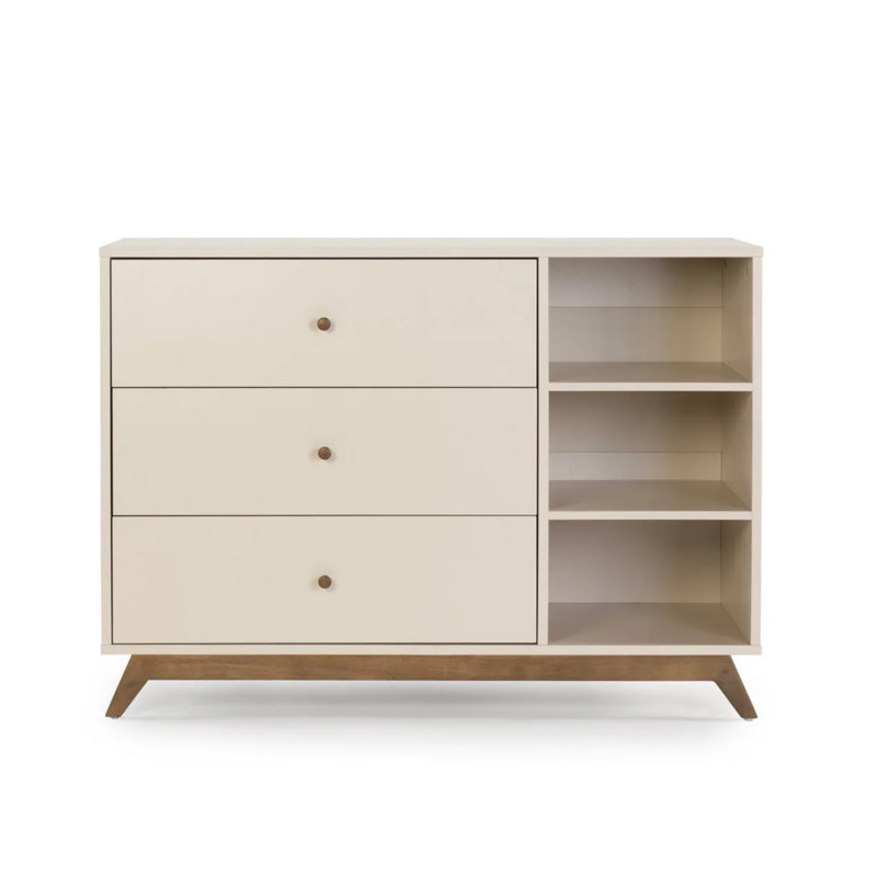 Central Park 3 - Drawer Dresser, Almond Milk/Walnut