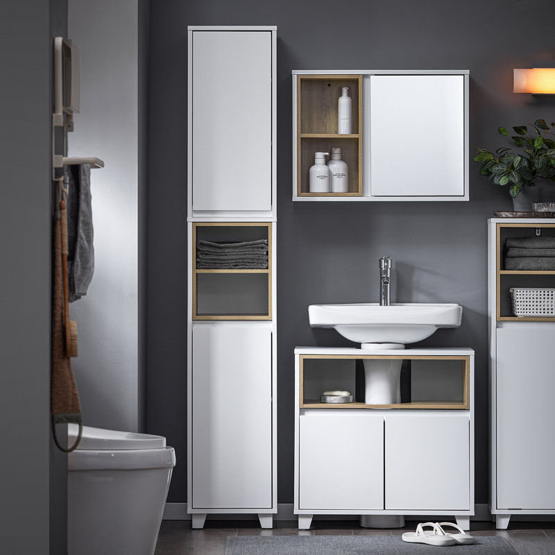 Angelea Freestanding Bathroom Cabinet, White