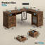 Bureau d'ordinateur de 63 po en forme de L avec prise de courant, grand bureau d'angle avec rangement-135252380