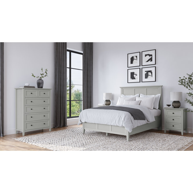 101.6 cm W Chest of 5 Drawers, Grey