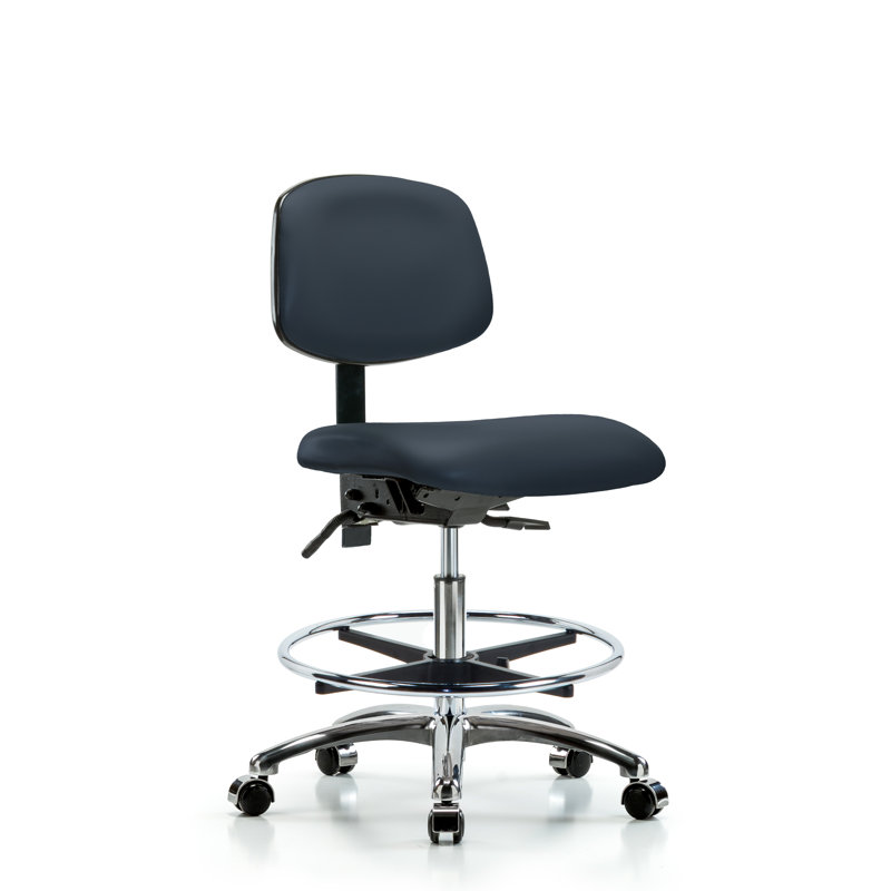 Evangeline Drafting Chair, Casters, Imperial Blue, Included
