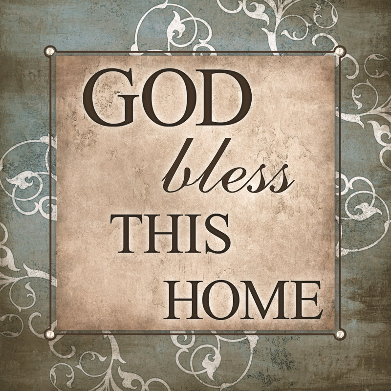 God Bless This Home - Wrapped Canvas Print, 51cm H x 51cm W x 3.8cm D