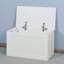 Armoire de rangement blanche avec 2 charnières de sécurité et coffre à jouets en bois