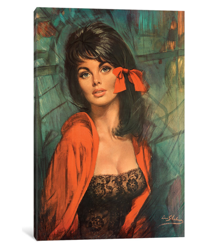 « melanie », impression sur toile, H 12 po x l 8 po x P 0,75 po, Pas de tapis, Toile tendue