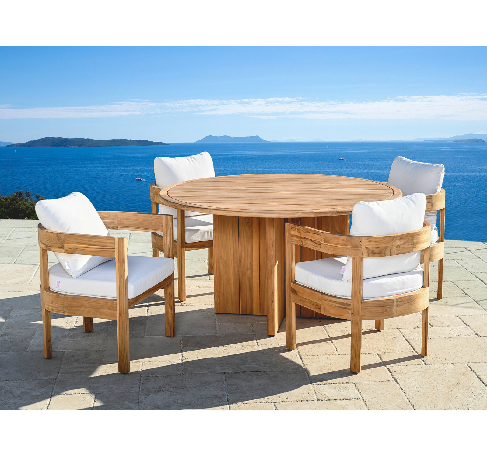 Everlee 55" Sunbrella® Patio Dining Set, White