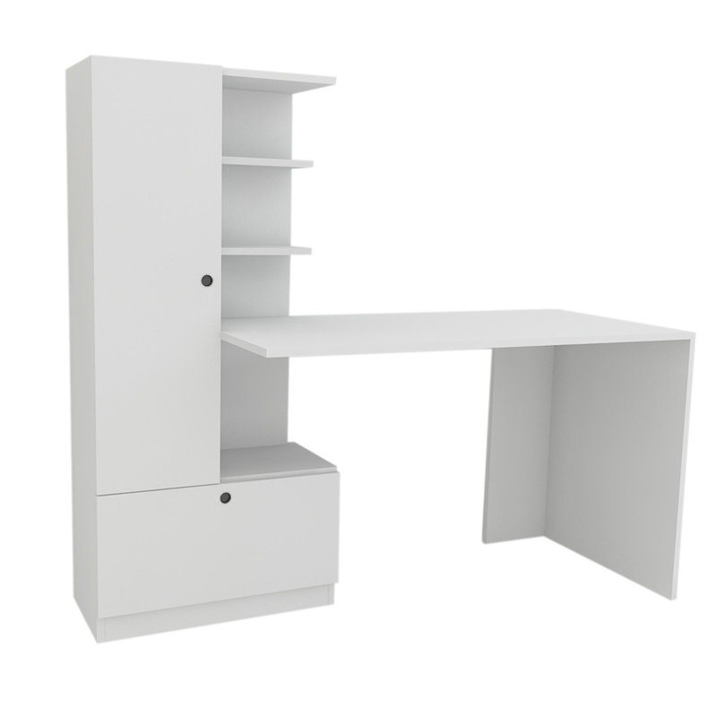 Aleksi 58.9'' W Rectangle Computer Desk, Right, White