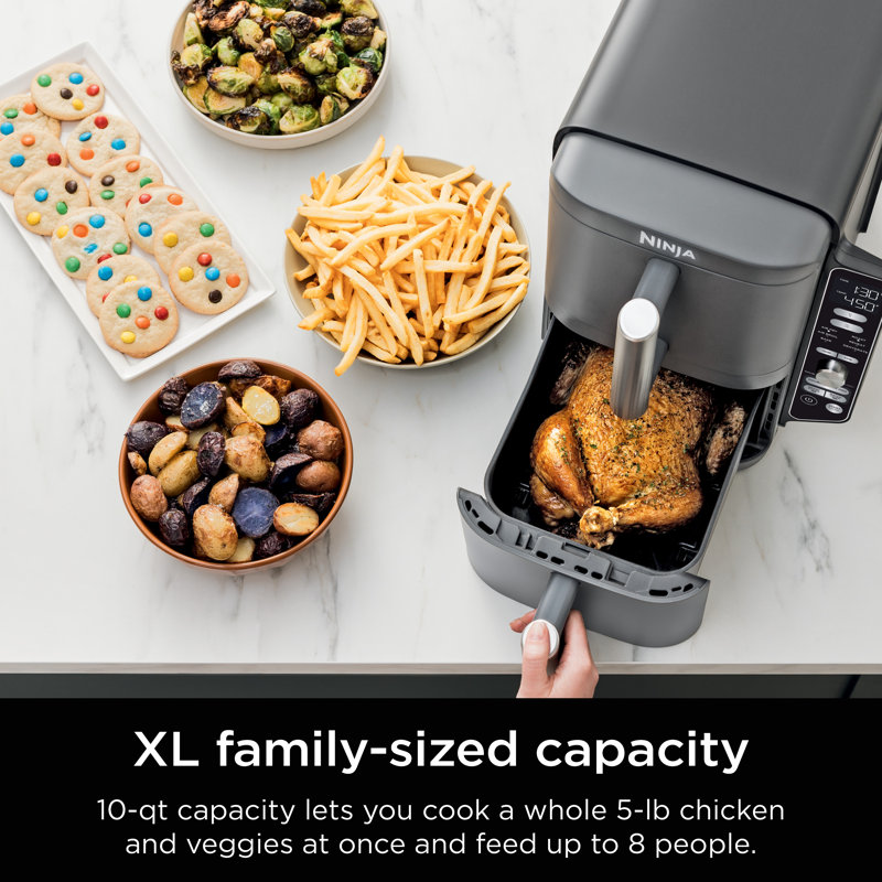 Ninja® 6-in-1 DoubleStack XL 2-Basket Air Fryer with 10-Quart Capacity, Compact Design, Cook, Air Fry, Broil, and Bake Functions