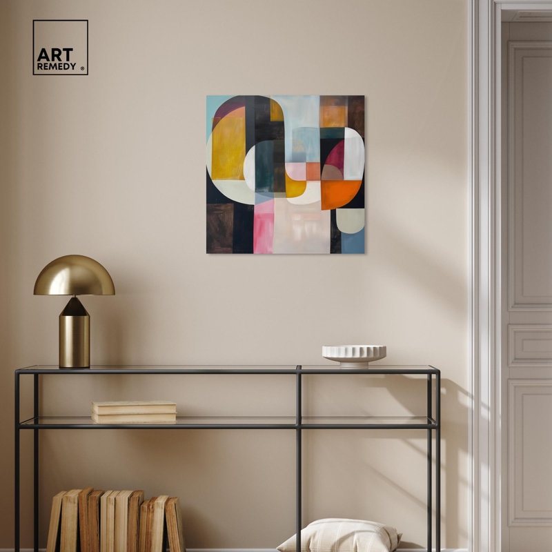 Colorful Abstract Canvas Wall Art in Multicolor, 20" x 20"