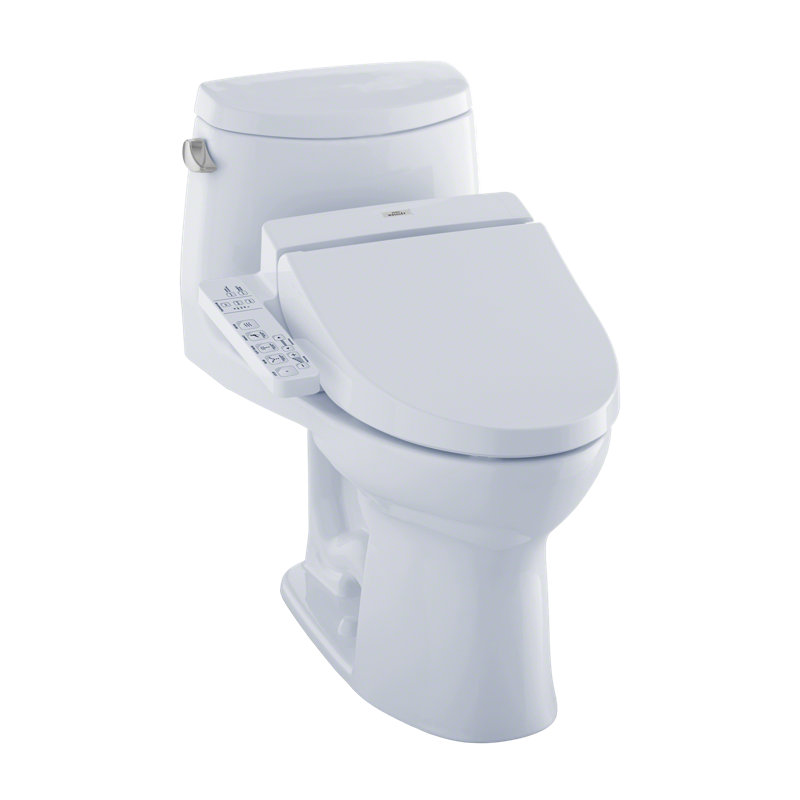 Toilette allongée une pièce 1,28 GPF TOTO® WASHLET + ® UltraMax® II et siège de bidet WASHLET® C100, blanc coton