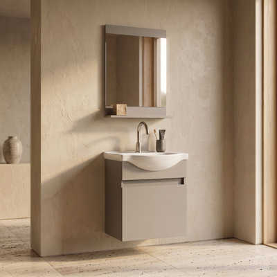 Ensemble de meuble-lavabo simple avec miroir Alastair