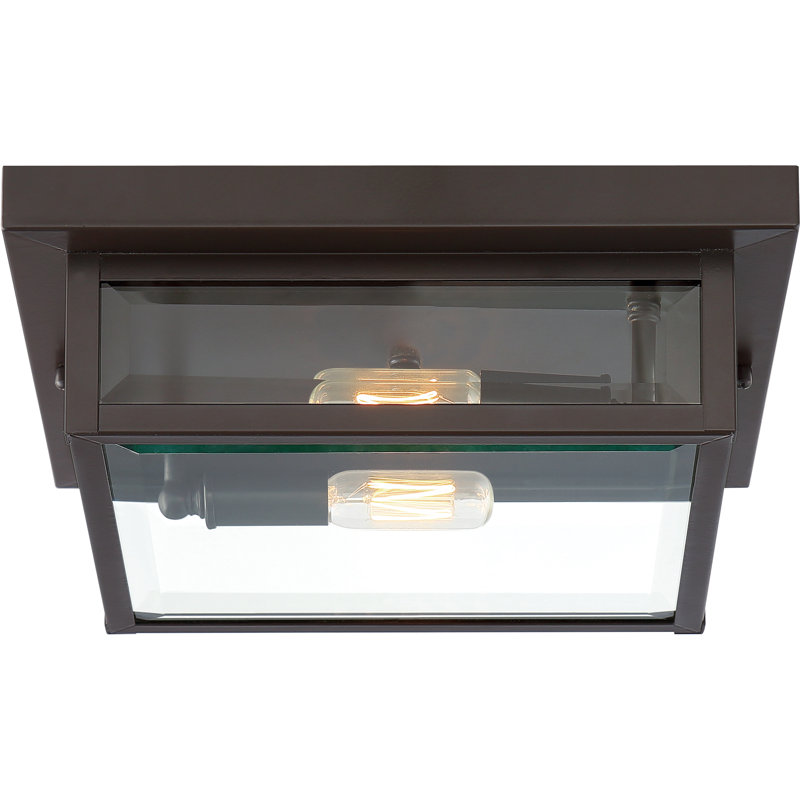 Westover 2-Light Western Bronze Flush Mount Light, Western Bronze