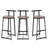 Counter Height Bar Stools  3 , Black & Walnut Brown. Metal Base With 220Lbs Weight Capacity. Ergonomic Seats. Modern Style For Kitchen Island, Lounge. User- Assembly Process 3 Stool , Height. Brown .