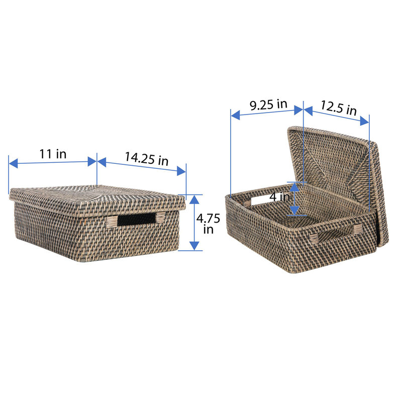 Wicker Storage Bin 1, Black