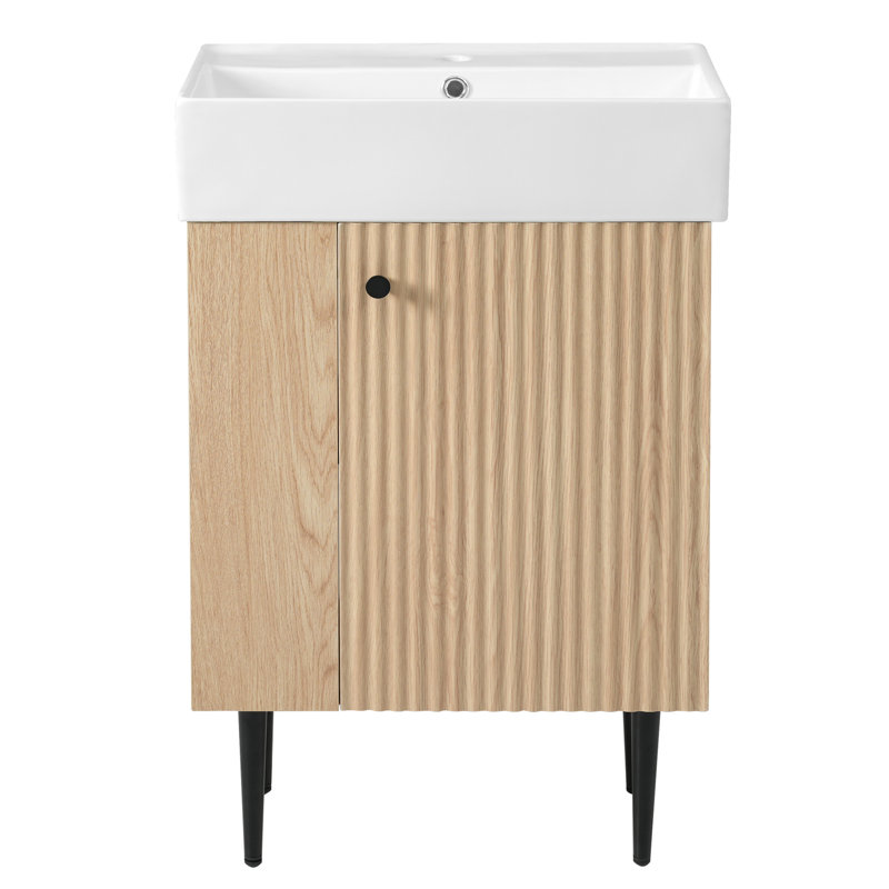 Meuble-lavabo moderne en céramique avec rangement efficace