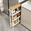 Chariot roulant mince, chariot de rangement à 4 niveaux, chariot étroit avec poignée, profondeur de 8,7 pouces, cadre en métal, pour la cuisine, la salle à manger, le salon, le bureau personnel, chêne beige et blanc ULRC033W09-106296386-106296387