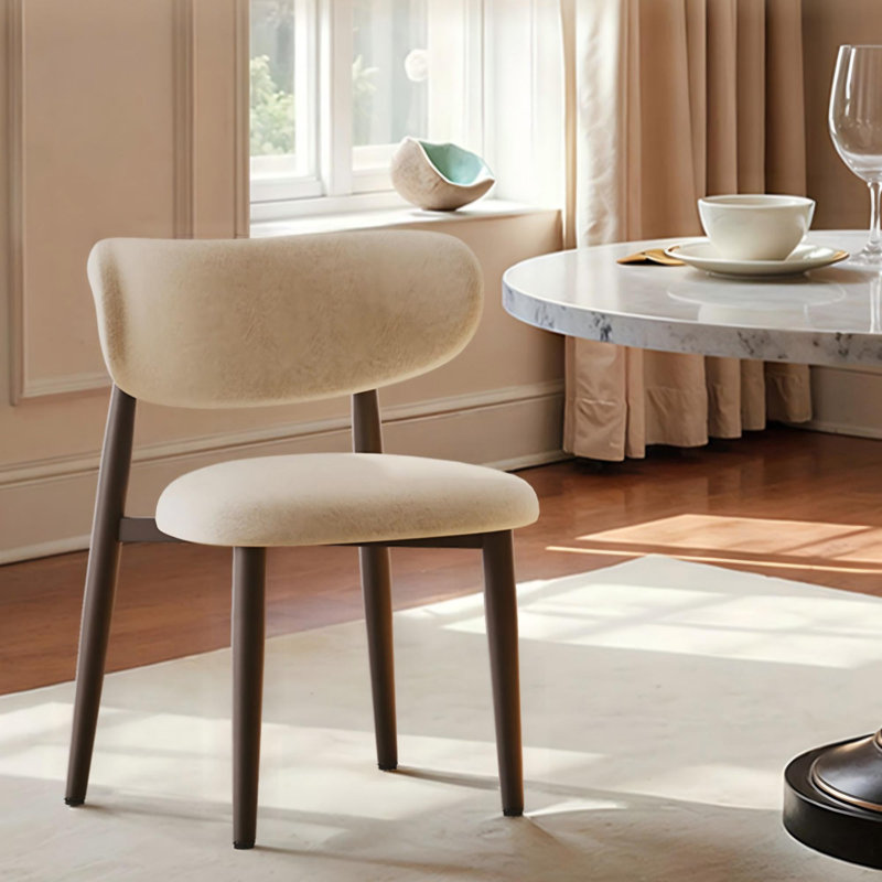 Chaise de salle à manger rembourrée avec structure en métal (ensemble de 2) - Chaise d'appoint beige, Beige