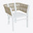 Outdoor Dining Chair Set Of 2 ,White Aluminum Frame With Beige Cushion, 300Lbs Capacity, All-Weather Patio Seating For Backyard, Deck & Garden-1997570094