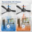 Ventilateur de plafond noir 52 po avec télécommande sans lumières, ventilateurs de plafond à 3 pales modernes pour l'intérieur et l'extérieur