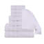 Ensemble de 8 serviettes de bain en coton côtelé zéro torsion avec bordure géométrique-2029055649