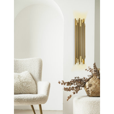 Transitional 2 Light Gold Rod Wall Sconce