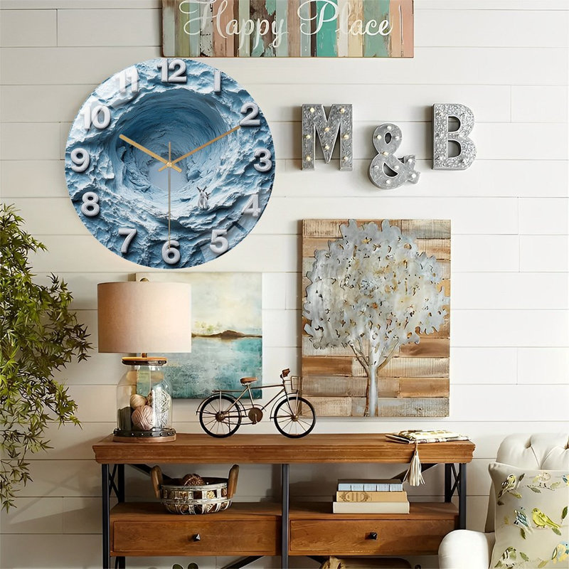Horloge murale en verre 12 po