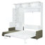 Grand lit escamotable mural avec canapé et tablettes, beige-443419791