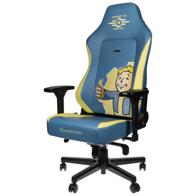 Noblechairs Adjustable Reclining Ergonomic Swiveling PC & Racing Game Chair in Blue/Yellow
