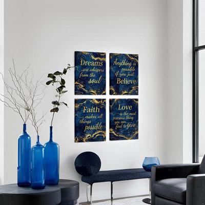 4 Piece Wrapped Canvas Wall Art