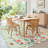 Washable Green Floral Area Rug Scalloped Non Slip Low Pile Carpet Mark Resistant Soft Collapsible Mat for Living Room Dining Room Bedroom Home Office-30847307-30847315
