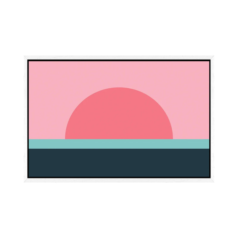Sunseeker VII - Wrapped Canvas Print, White Framed, Valencia/Turquoise/Viking Blue, 66.04 cm H x 45.72 cm W