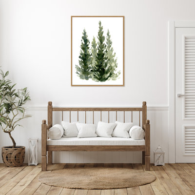 Simple Evergreens II by Emma Caroline Framed Canvas Wall Art Print