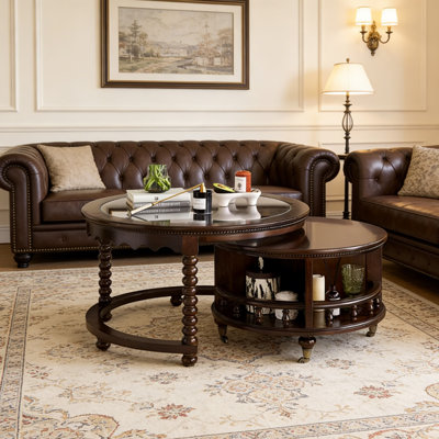 Ensemble de tables basses rondes avec rangement Exquis