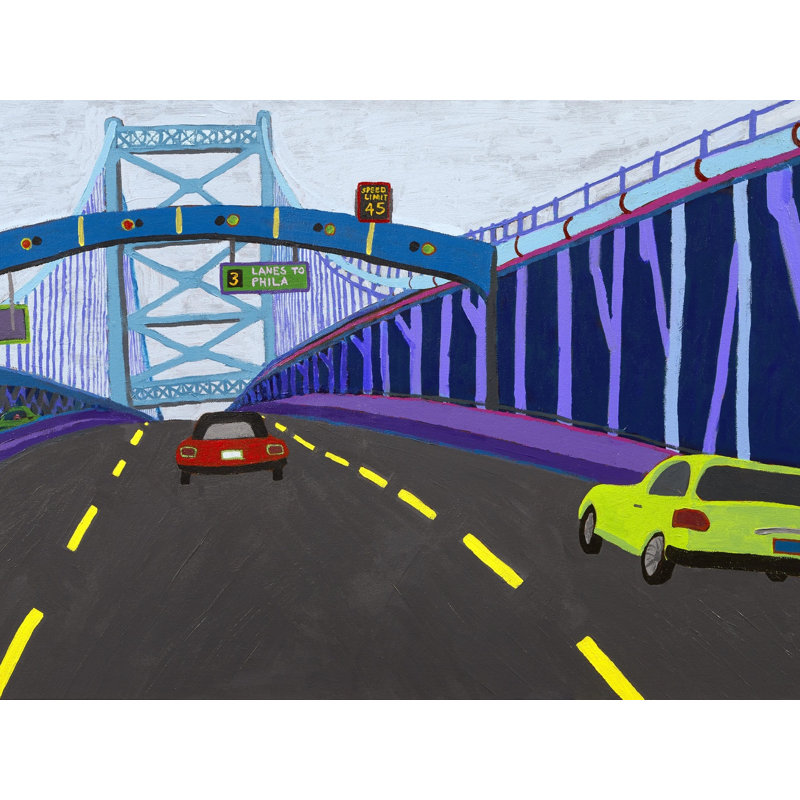Ben Franklin Bridge Print by Sue Graef, Wrapped Canvas, 24" H x 32" W