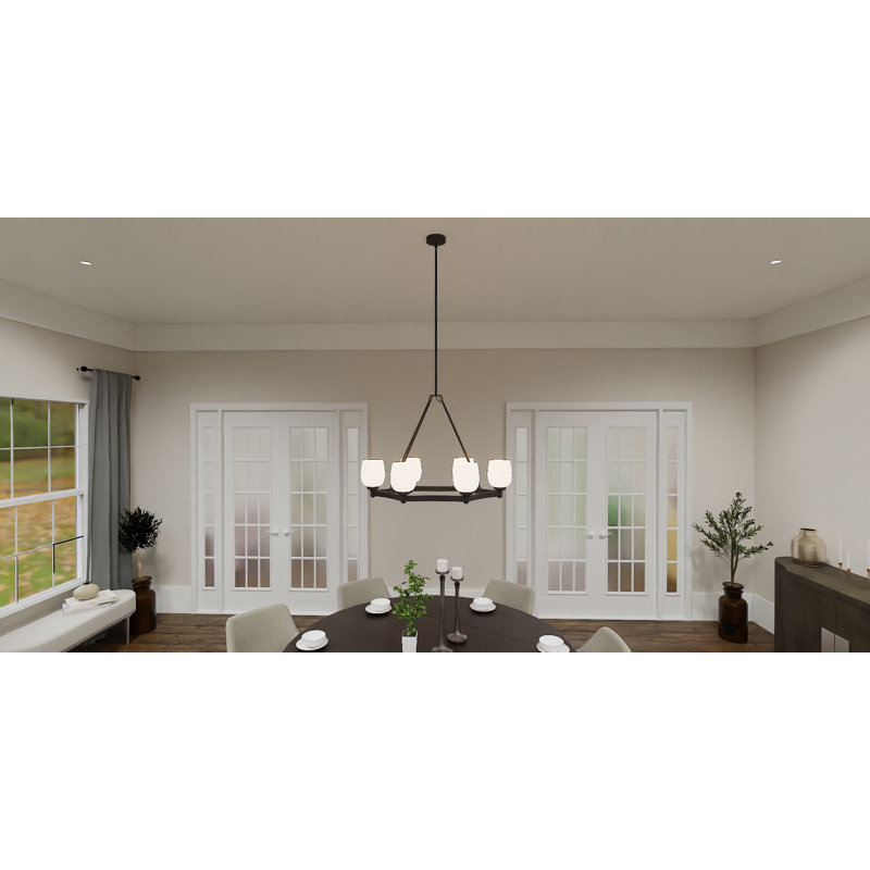 Lustre à 6 lumières Wiens, Noir mat