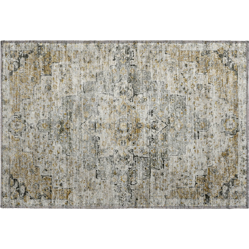 Premium Machine Washable Ashington AMF1832 Global Rug, Rectangle 1'8" x 2'6"