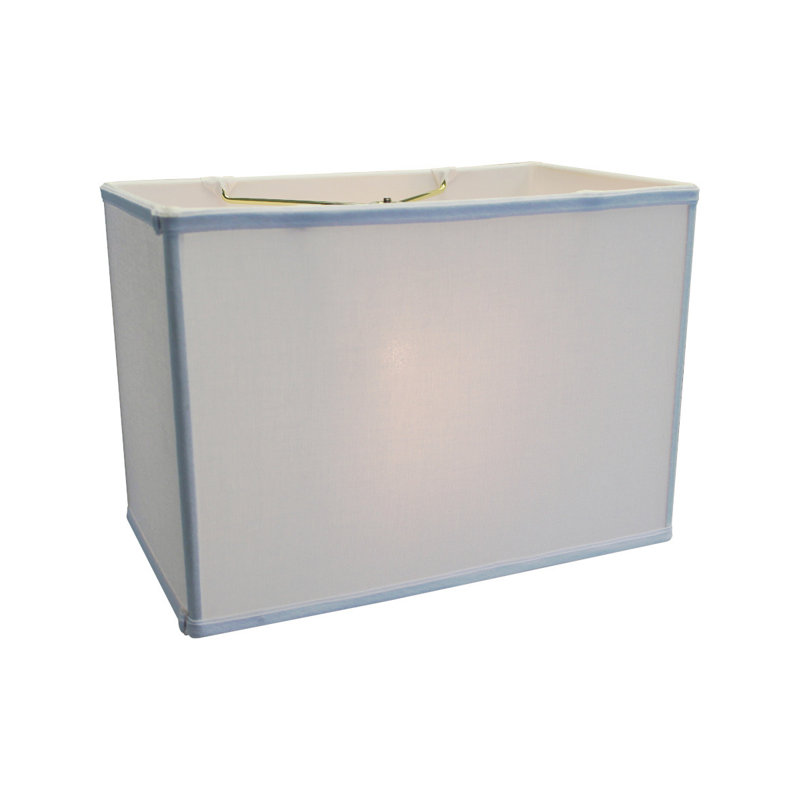 Abat-jour rectangulaire en lin H 10 po x l 8 po (araignée), Blanc, H 10 po x l 14 po x P 8 po