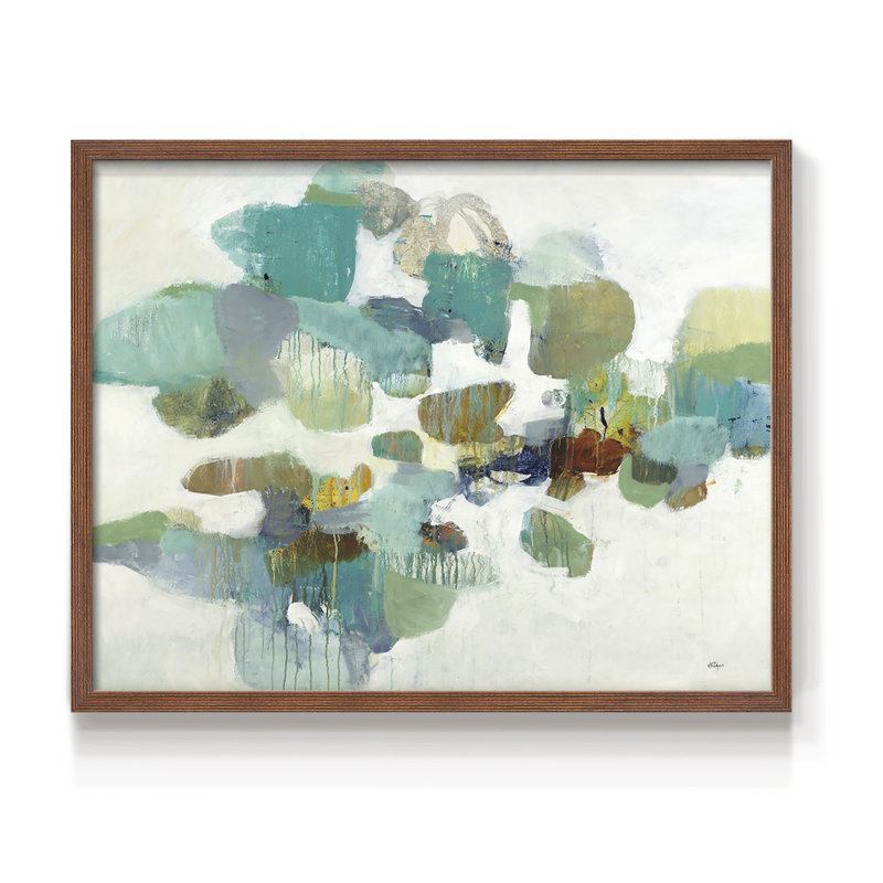 Stepping Stones - Impression encadrée - Restickable, H 11 po x l 14 po, Noyer