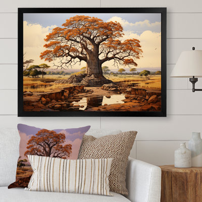African Baobab Savanna Landscape I - Tree Baobab Wall Decor