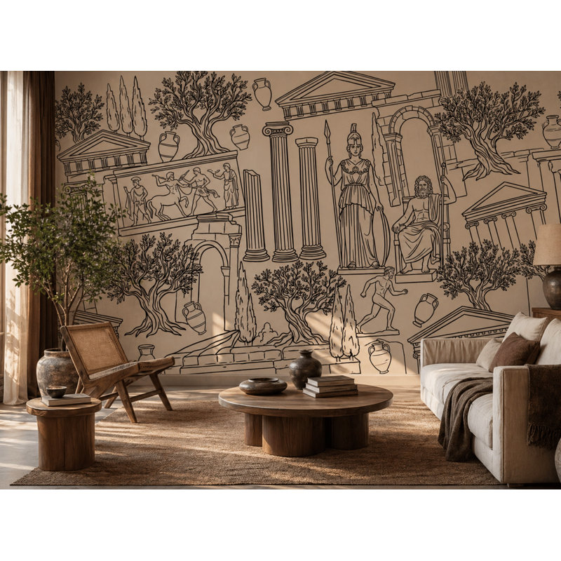 Walls Wallpaper Ancient Classical Removable Wall Decor, Textured Non-Pasted, 200"x120"