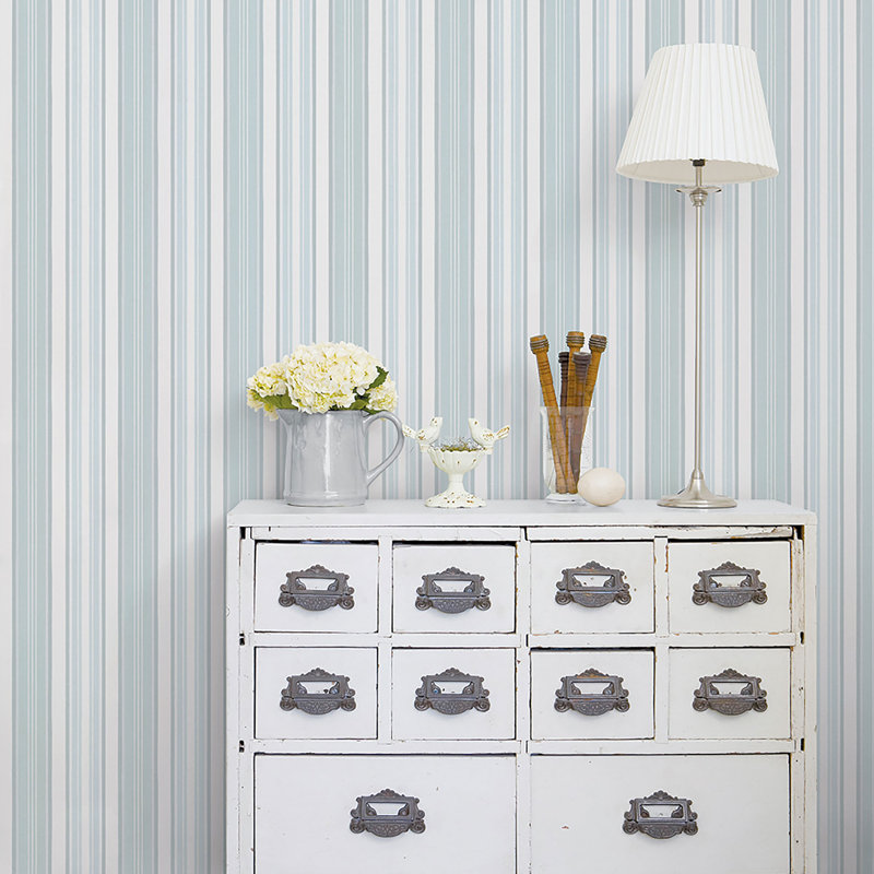 Dristy 10m x 52.8cm Matte Wallpaper Roll, Blue/Grey