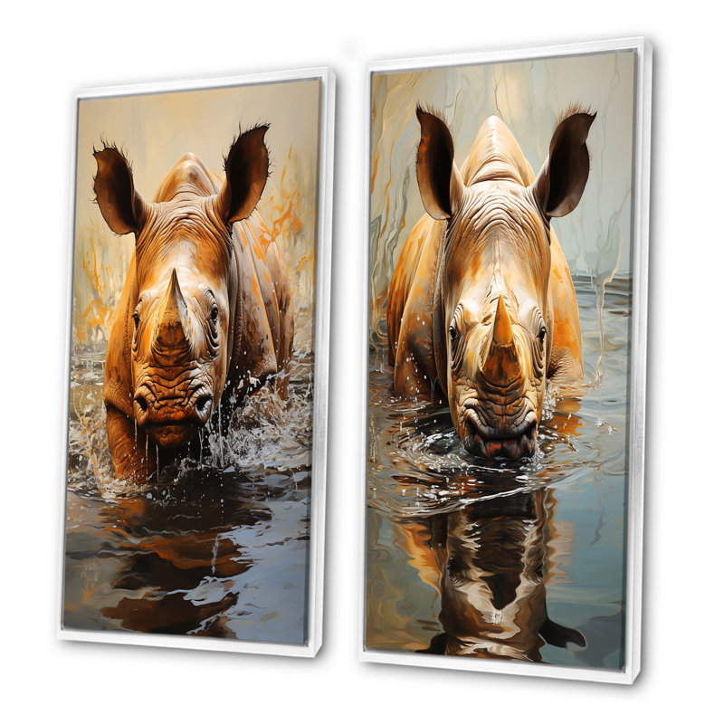 Ensemble de salon rhinocéros Rhino, Cadre blanc, H 28 po x l 25 po