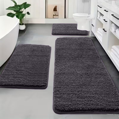 Ensemble de tapis de salle de bain en mousse viscoélastique 3 pièces 47 po 47 po