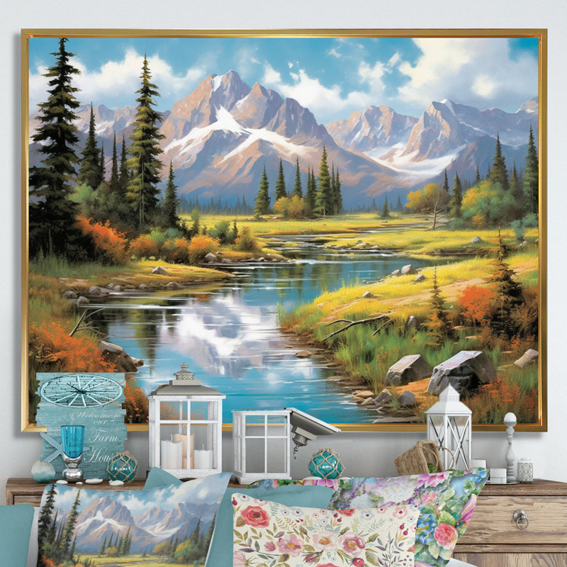 Colorado Mountain Senerity I - Colorado, art encadré, H 12 po x l 20 po x P 1 po, Cadre flottant doré