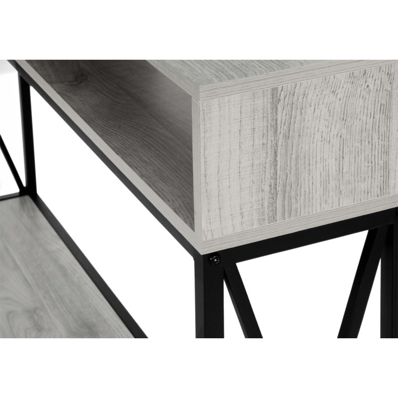 Console moderne étroite avec plateau en stratifié durable et structure en X en métal pour l'entrée, le salon ou la chambre à coucher