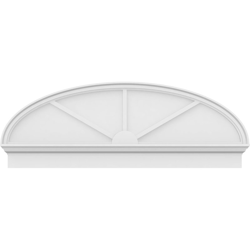 Fronton elliptique à 3 rayons de qualité architecturale en PVC, H 21 3/8 po x l 58 po x P 2 3/4 po