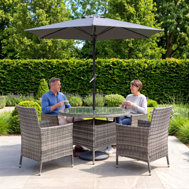 200 cm W X 200 cm D Round Market Parasol with Crank Lift